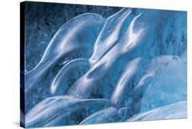 Iceland, Skaftafell National Park, Blue details of Vatnajokull Ice Caves.-Ellen Goff-Stretched Canvas