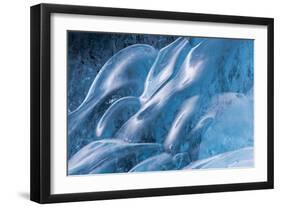 Iceland, Skaftafell National Park, Blue details of Vatnajokull Ice Caves.-Ellen Goff-Framed Photographic Print