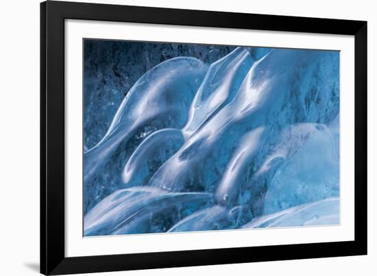 Iceland, Skaftafell National Park, Blue details of Vatnajokull Ice Caves.-Ellen Goff-Framed Photographic Print