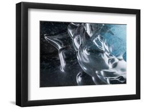 Iceland, Skaftafell National Park, Blue details of Vatnajokull Ice Caves.-Ellen Goff-Framed Photographic Print