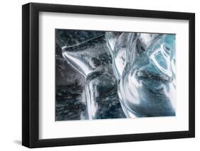 Iceland, Skaftafell National Park, Ice details of the Vatnajokull Ice Caves.-Ellen Goff-Framed Photographic Print