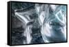 Iceland, Skaftafell National Park, Ice details of the Vatnajokull Ice Caves.-Ellen Goff-Framed Stretched Canvas