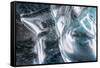 Iceland, Skaftafell National Park, Ice details of the Vatnajokull Ice Caves.-Ellen Goff-Framed Stretched Canvas