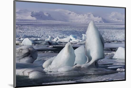 Iceland, Skaftafell National Park, Jokulsarlon lagoon. Ice from Vatnajokull Glacier on a lagoon.-Ellen Goff-Mounted Photographic Print