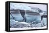 Iceland, Skaftafell National Park, Skaftafelljokull Glacier. Huge chunks of glacial ice.-Ellen Goff-Framed Stretched Canvas