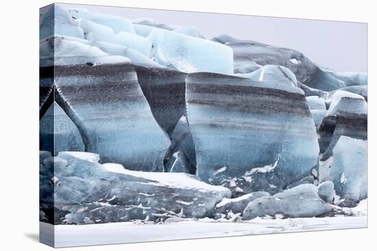 Iceland, Skaftafell National Park, Skaftafelljokull Glacier. Huge chunks of glacial ice.-Ellen Goff-Stretched Canvas