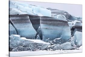 Iceland, Skaftafell National Park, Skaftafelljokull Glacier. Huge chunks of glacial ice.-Ellen Goff-Stretched Canvas