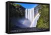 Iceland, Skogafoss. Waterfall and Rainbow-Jaynes Gallery-Framed Stretched Canvas