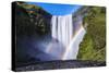 Iceland, Skogafoss. Waterfall and Rainbow-Jaynes Gallery-Stretched Canvas