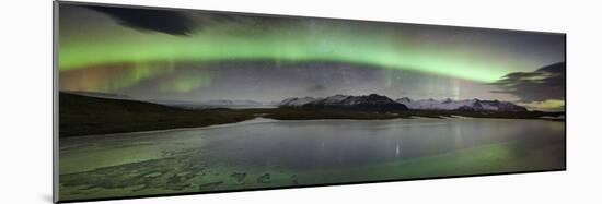 Iceland, South Iceland , Aurora Borealis in Jokulsarlon Lagoon-Alessandro Carboni-Mounted Photographic Print