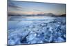 Iceland, South Iceland, Jokulsarlon Lagoon During the First Light of Sunrise-Fortunato Gatto-Mounted Photographic Print