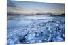 Iceland, South Iceland, Jokulsarlon Lagoon During the First Light of Sunrise-Fortunato Gatto-Mounted Photographic Print