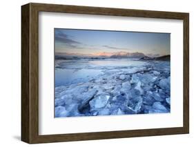 Iceland, South Iceland, Jokulsarlon Lagoon During the First Light of Sunrise-Fortunato Gatto-Framed Photographic Print