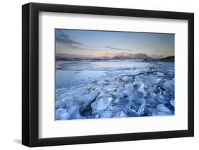 Iceland, South Iceland, Jokulsarlon Lagoon During the First Light of Sunrise-Fortunato Gatto-Framed Photographic Print