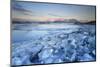 Iceland, South Iceland, Jokulsarlon Lagoon During the First Light of Sunrise-Fortunato Gatto-Mounted Photographic Print