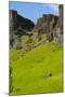 Iceland. South. Kirkjubaejarklaustur. Tiny Cabin Beneath the Cliff-Inger Hogstrom-Mounted Photographic Print