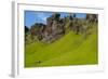 Iceland. South. Kirkjubaejarklaustur. Tiny Cabin Beneath the Cliff-Inger Hogstrom-Framed Photographic Print