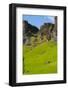 Iceland. South. Kirkjubaejarklaustur. Tiny Cabin Beneath the Cliff-Inger Hogstrom-Framed Photographic Print