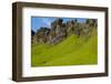 Iceland. South. Kirkjubaejarklaustur. Tiny Cabin Beneath the Cliff-Inger Hogstrom-Framed Photographic Print