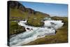 Iceland. South Region. Brunasandur. Rapids in the Odulbruara River-Inger Hogstrom-Stretched Canvas