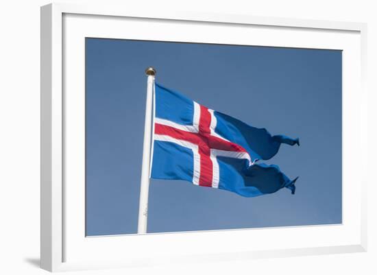 Iceland. South Region. Thingvellir. Icelandic Flag-Inger Hogstrom-Framed Photographic Print