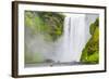 Iceland. South. Skogafoss. Hikers are Skogafoss Waterfall-Inger Hogstrom-Framed Photographic Print