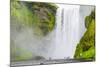 Iceland. South. Skogafoss. Hikers are Skogafoss Waterfall-Inger Hogstrom-Mounted Photographic Print