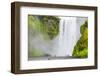 Iceland. South. Skogafoss. Hikers are Skogafoss Waterfall-Inger Hogstrom-Framed Photographic Print