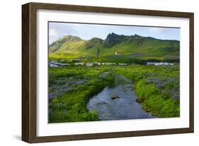 Iceland. South. Vik I Myrdal. Stream Running Down to the Beach-Inger Hogstrom-Framed Photographic Print