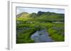 Iceland. South. Vik I Myrdal. Stream Running Down to the Beach-Inger Hogstrom-Framed Photographic Print