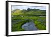 Iceland. South. Vik I Myrdal. Stream Running Down to the Beach-Inger Hogstrom-Framed Photographic Print