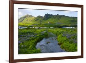 Iceland. South. Vik I Myrdal. Stream Running Down to the Beach-Inger Hogstrom-Framed Photographic Print