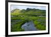 Iceland. South. Vik I Myrdal. Stream Running Down to the Beach-Inger Hogstrom-Framed Photographic Print