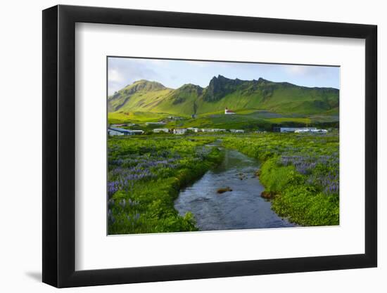 Iceland. South. Vik I Myrdal. Stream Running Down to the Beach-Inger Hogstrom-Framed Photographic Print