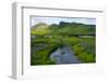 Iceland. South. Vik I Myrdal. Stream Running Down to the Beach-Inger Hogstrom-Framed Photographic Print