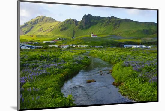 Iceland. South. Vik I Myrdal. Stream Running Down to the Beach-Inger Hogstrom-Mounted Photographic Print