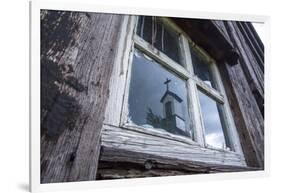 Iceland, Southern Land, Church Reflected in a House Window-Gavriel Jecan-Framed Photographic Print