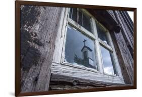 Iceland, Southern Land, Church Reflected in a House Window-Gavriel Jecan-Framed Photographic Print