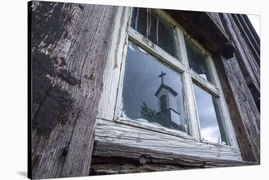 Iceland, Southern Land, Church Reflected in a House Window-Gavriel Jecan-Stretched Canvas