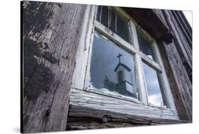 Iceland, Southern Land, Church Reflected in a House Window-Gavriel Jecan-Stretched Canvas