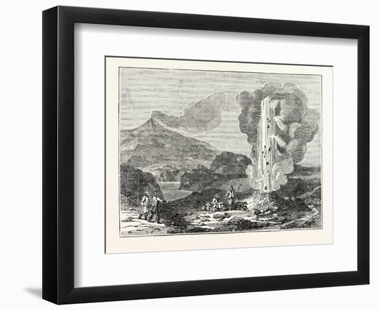 Iceland: View of a Geyser or Hot Fountain-null-Framed Premium Giclee Print