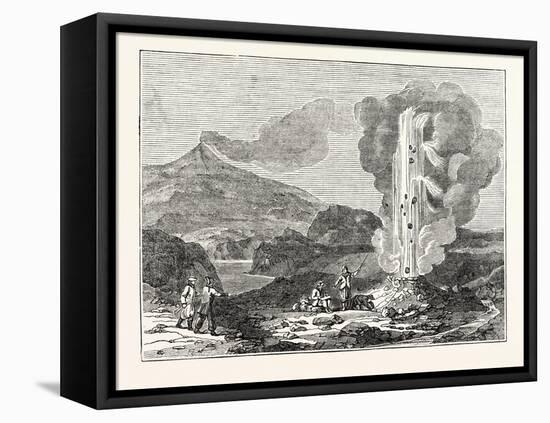 Iceland: View of a Geyser or Hot Fountain-null-Framed Stretched Canvas