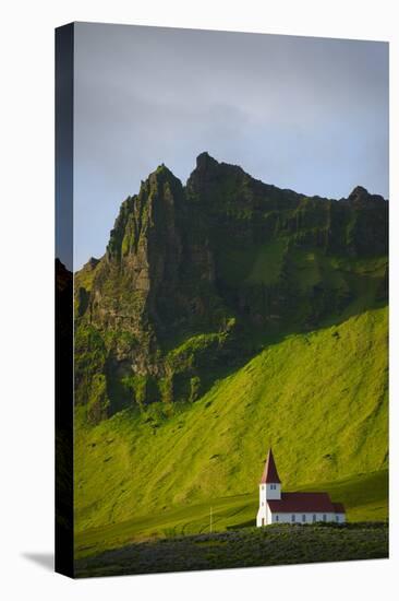 Iceland. Vik I Myrdal. Church on the Hill-Inger Hogstrom-Stretched Canvas