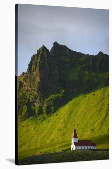 Iceland. Vik I Myrdal. Church on the Hill-Inger Hogstrom-Stretched Canvas