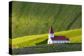 Iceland. Vik I Myrdal. Church on the Hill-Inger Hogstrom-Stretched Canvas