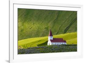 Iceland. Vik I Myrdal. Church on the Hill-Inger Hogstrom-Framed Photographic Print