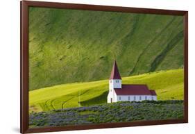 Iceland. Vik I Myrdal. Church on the Hill-Inger Hogstrom-Framed Photographic Print