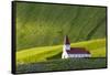 Iceland. Vik I Myrdal. Church on the Hill-Inger Hogstrom-Framed Stretched Canvas