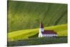 Iceland. Vik I Myrdal. Church on the Hill-Inger Hogstrom-Stretched Canvas