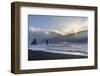 Iceland. Vik i Myrdal during winter. Black volcanic beach with the Reynisdrangar sea stacks.-Martin Zwick-Framed Photographic Print